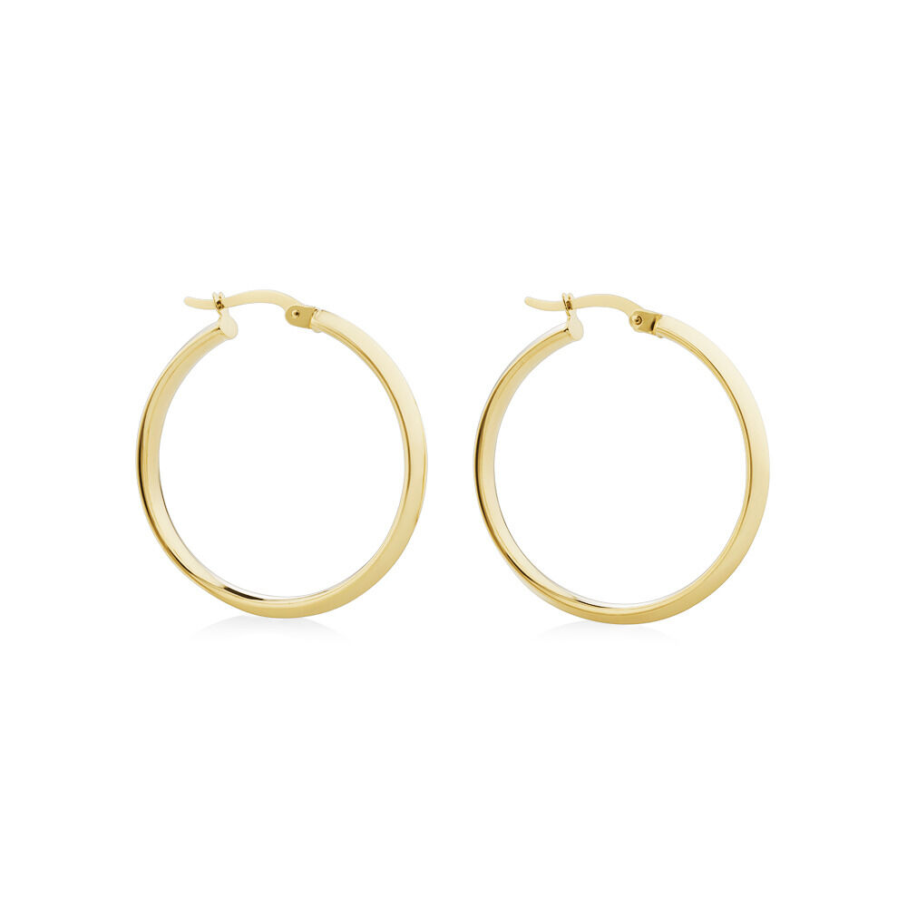 25mm Hoop Earrings In 10kt Yellow Gold