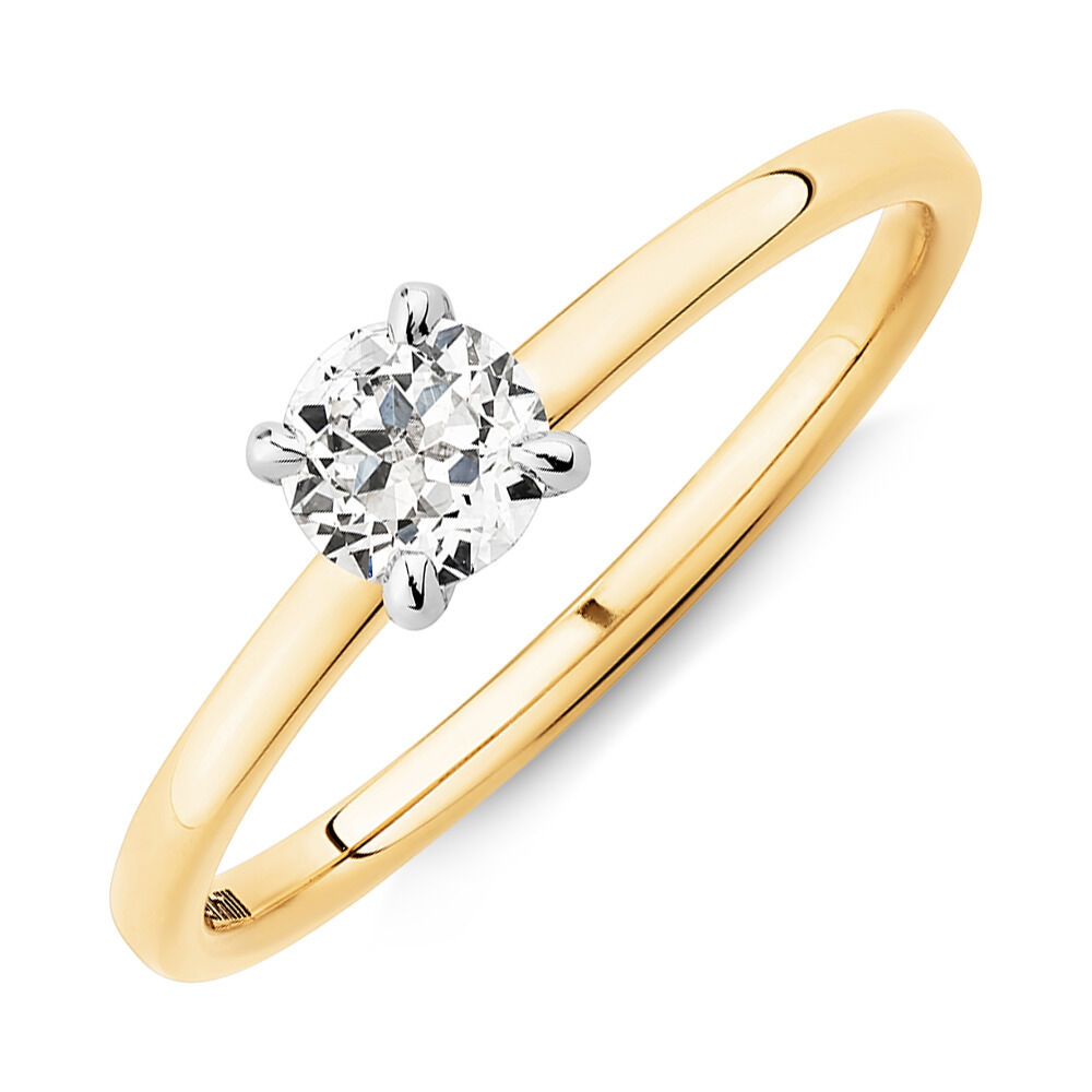 Southern Star Solitaire Engagement Ring with a 0.34 Carat TW Diamond in 18kt Yellow & White Gold