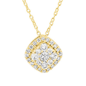 Cluster Pendant with 0.50 Carat TW of Diamonds in 10kt Yellow Gold