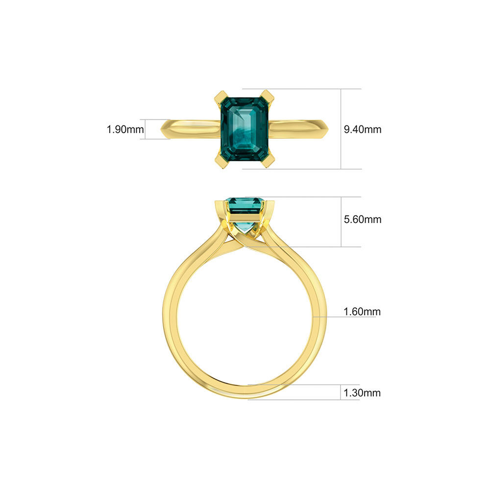 Ring With Laboratory Created Emerald In 10kt Yellow Gold