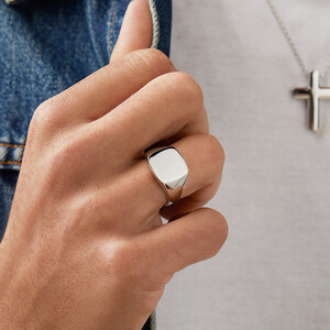 Men's Signet Ring In Sterling Silver