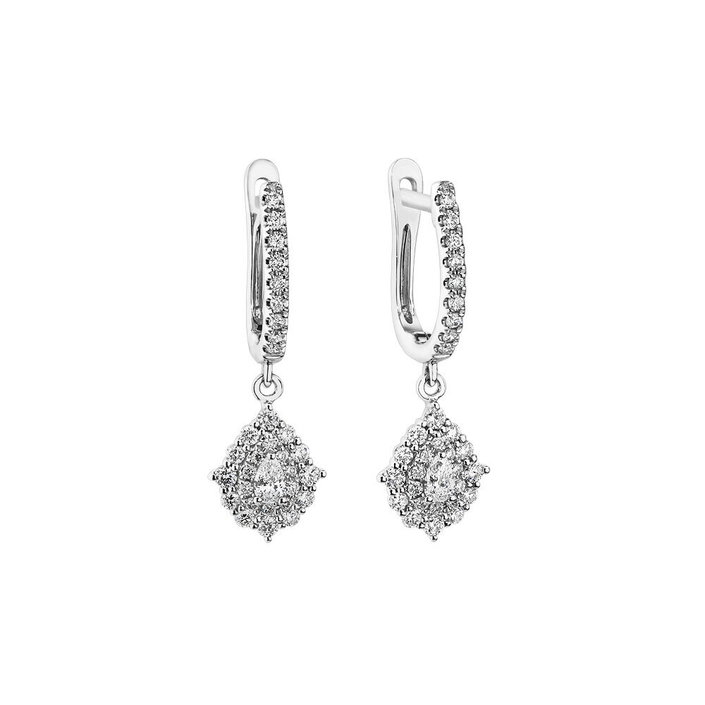 Boucles d'oreilles rétro à fleurs en or blanc 18 K avec diamants totalisant 0,40 ct de la collection Designer Fashion de Michael Hill.