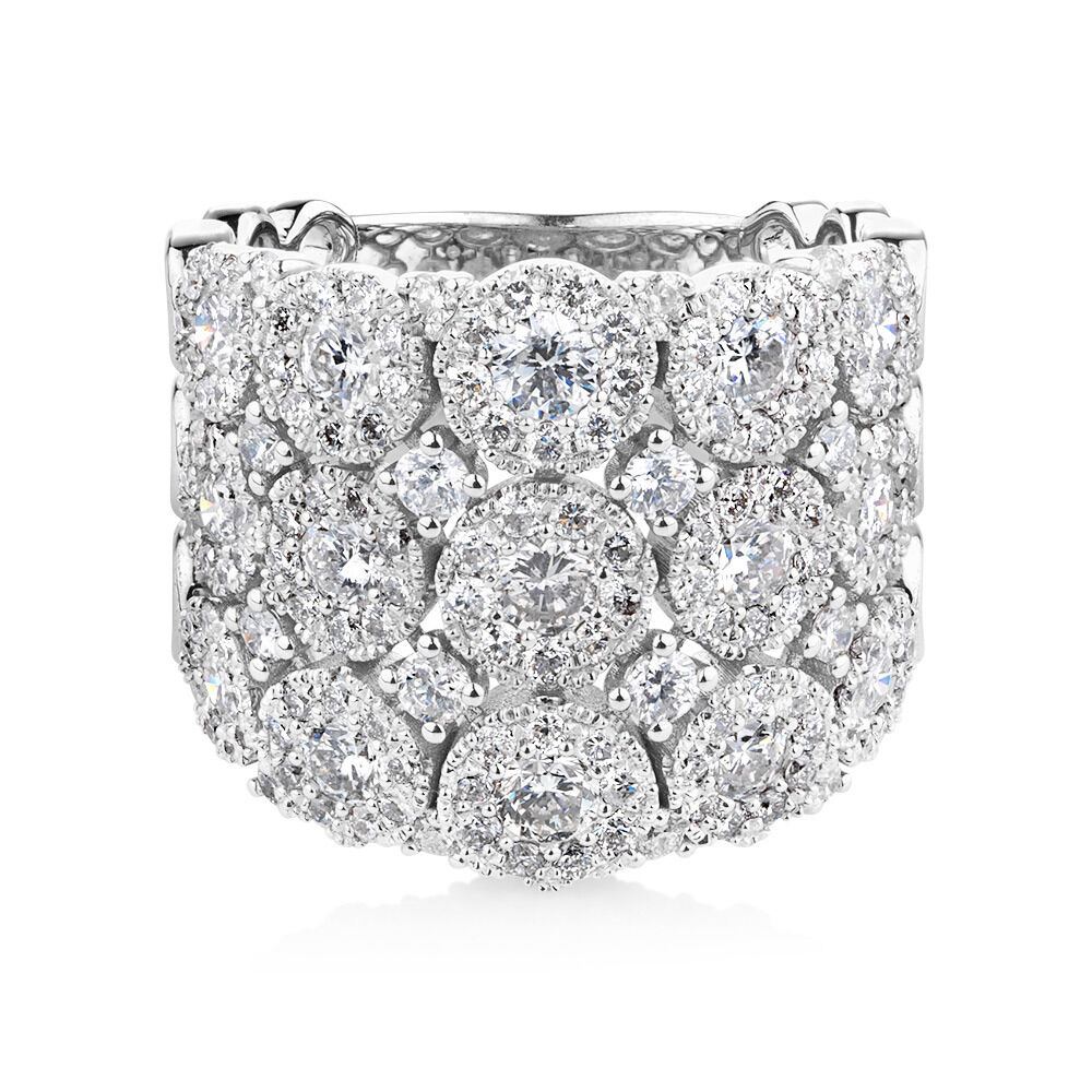 Bubble Ring with 3 Carat TW of Diamonds in 14kt White Gold