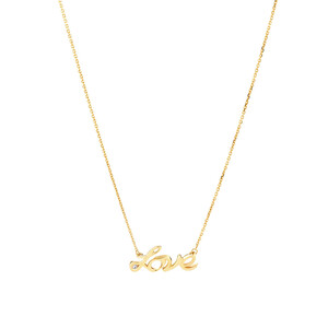 Love Necklace with Diamond in 10kt Yellow Gold