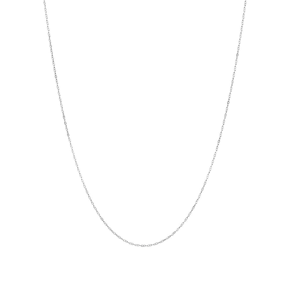 45cm (17") 0.95mm Width Solid Cable Chain In 10kt White Gold