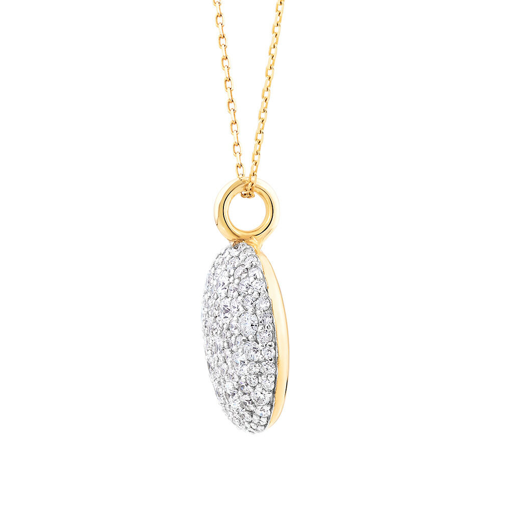 Stardust Pendant with 1.26TW of Diamonds in 10kt Yellow Gold and Rhodium