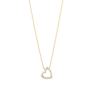 Heart Necklace With 0.10 Carat TW Diamonds In 10kt Yellow Gold