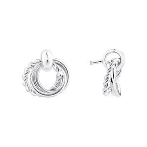 Triple Circle Stud Earrings In Sterling Silver