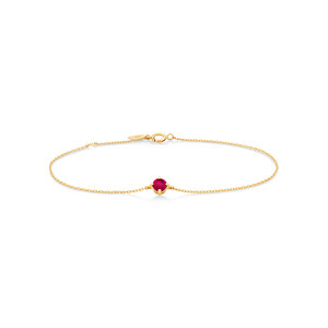 19cm (7.5") Bracelet with Ruby in 10kt Yellow Gold