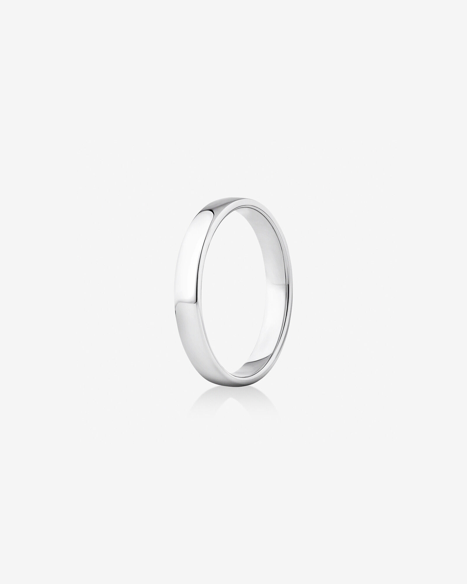 3mm Half Round Wedding Band in 10kt White Gold