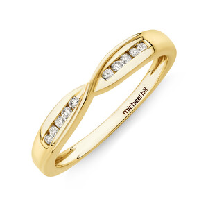 Bague de mariage avec diamants en or jaune 14kt