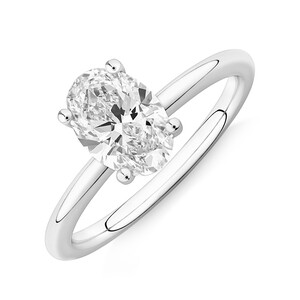 Solitaire Engagement Ring with 1.25 Carat TW of Laboratory-Grown Diamond in 18kt White Gold
