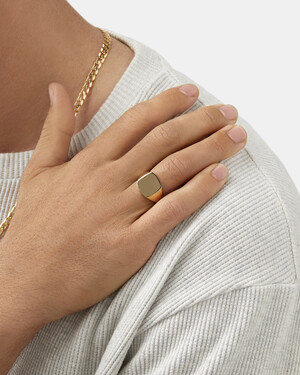 Men's Signet Ring in 10kt Yellow Gold