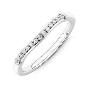 Bague de mariage avec 0,10 carat de diamants en or blanc 14 carats