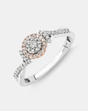 Promise Ring with 1/4 Carat TW of Diamonds in 10kt White & Rose Gold