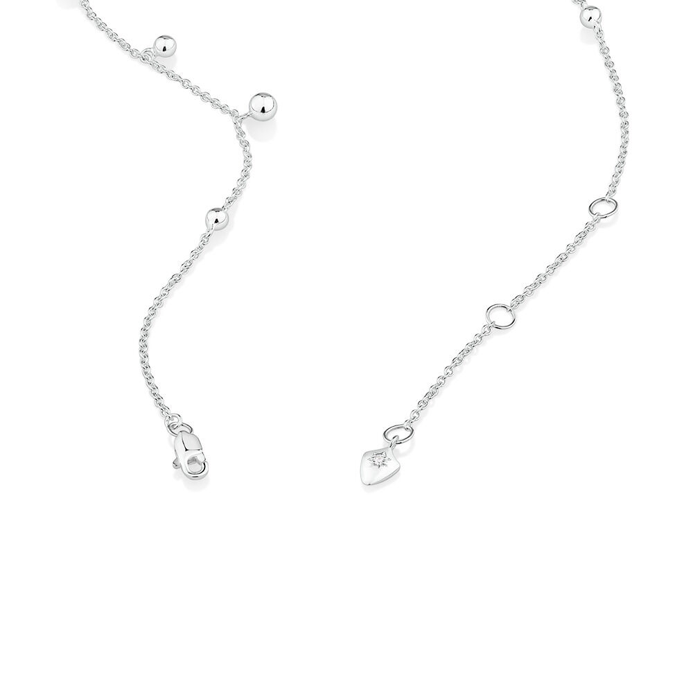 Collier à perles en argent sterling de 60 cm