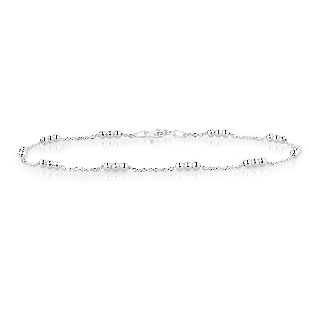 26cm (10.5") Ball Link Anklet in Sterling Silver