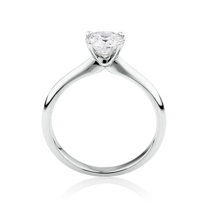 Certified Solitaire Engagement Ring with 1 Carat TW Diamond in 14kt White Gold