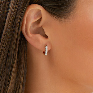 Hoop Earrings with 0.5 Carat TW of Diamonds in 14kt Yellow & White Gold