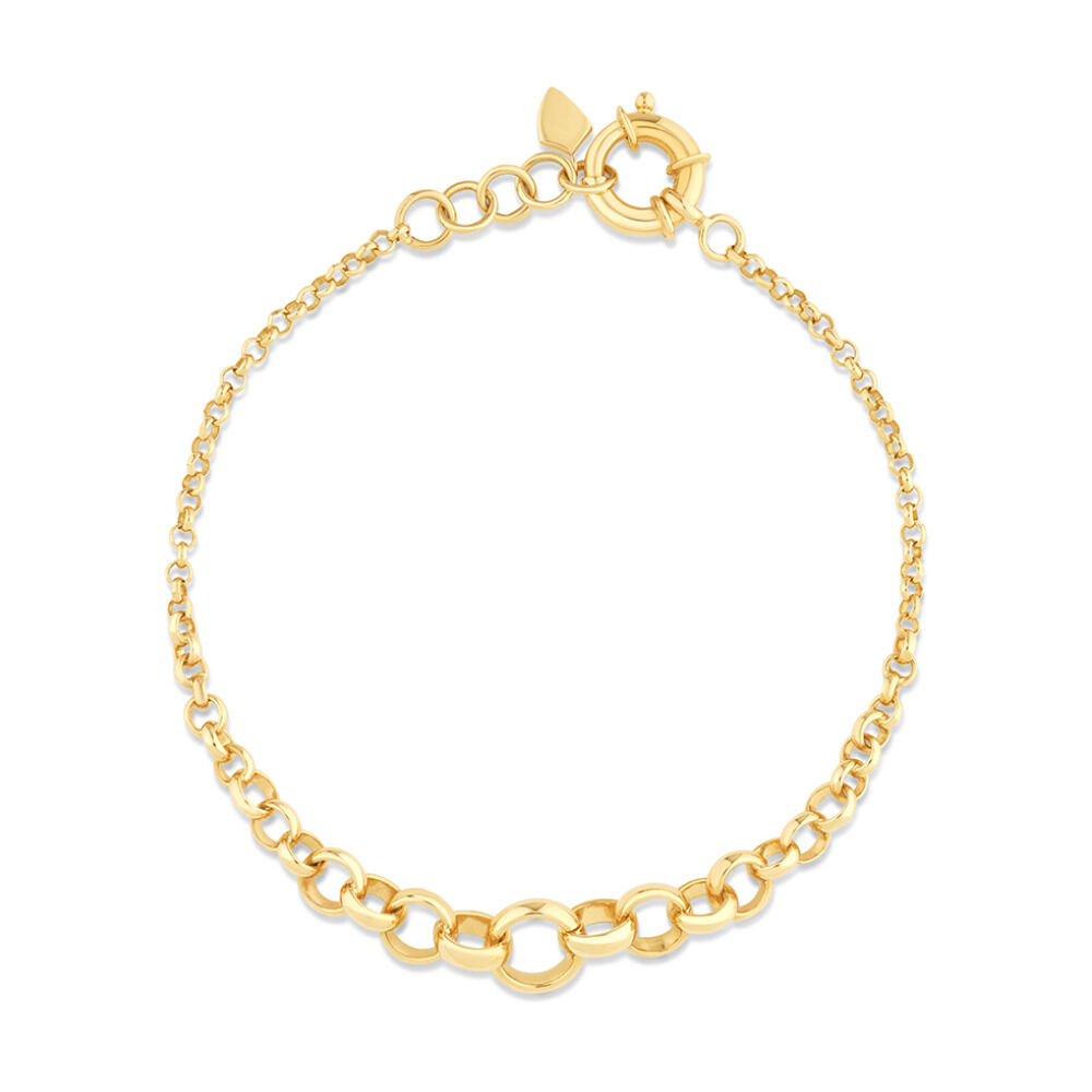 Bracelet belcher à maillons de taille croissante en or jaune 10 K, 19 cm