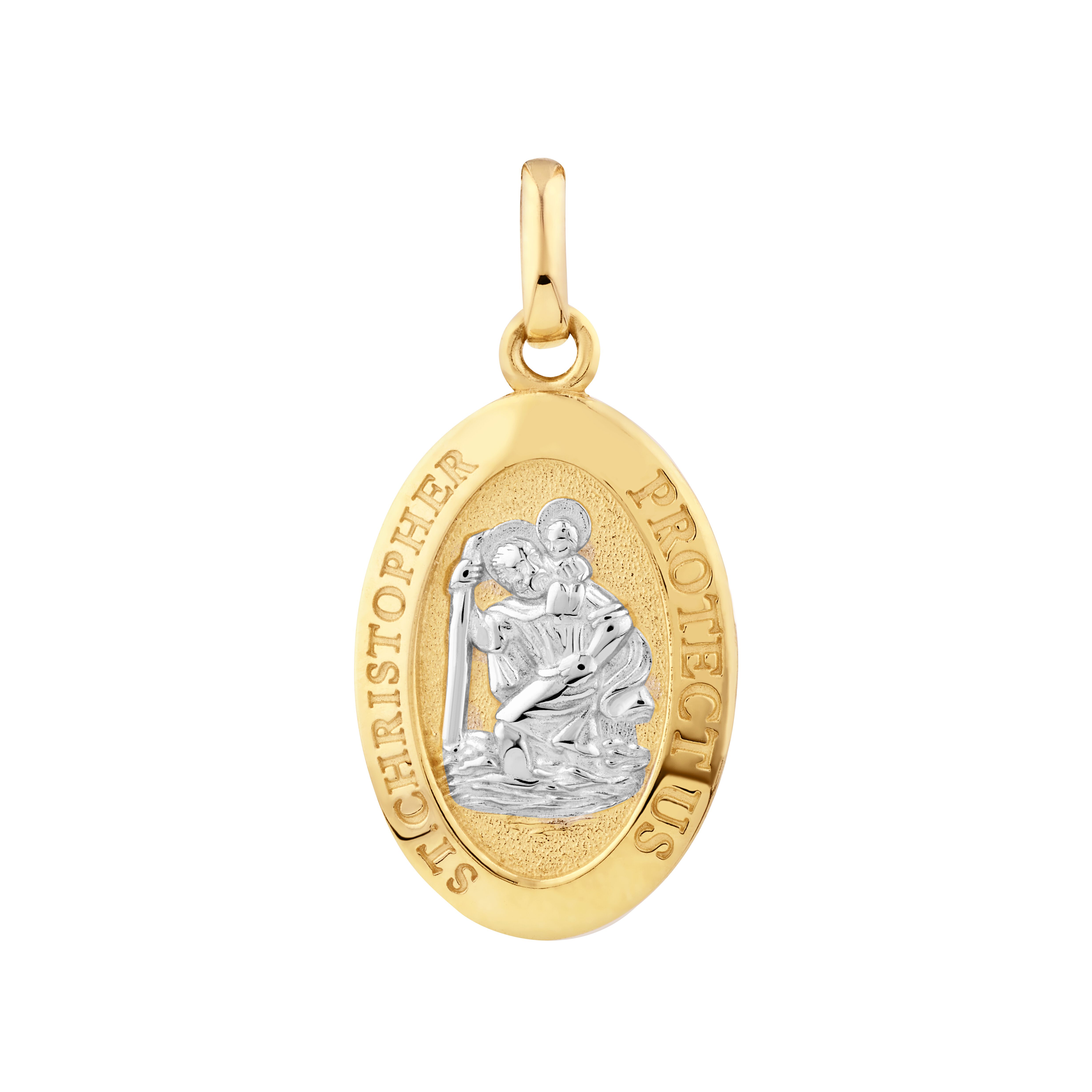 White gold hotsell saint christopher pendant