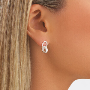 Boucles d’oreilles en argent sterling texturées de style corde