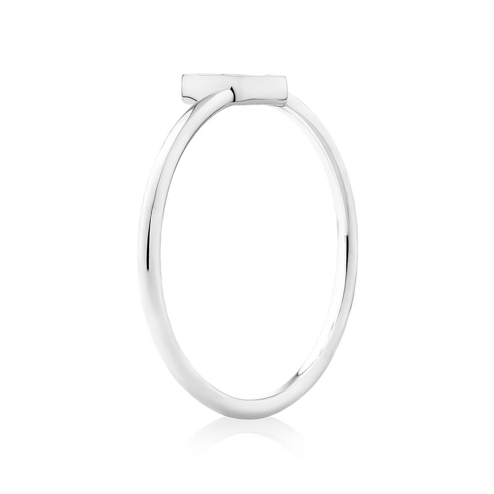 C Initial Ring in Sterling Silver