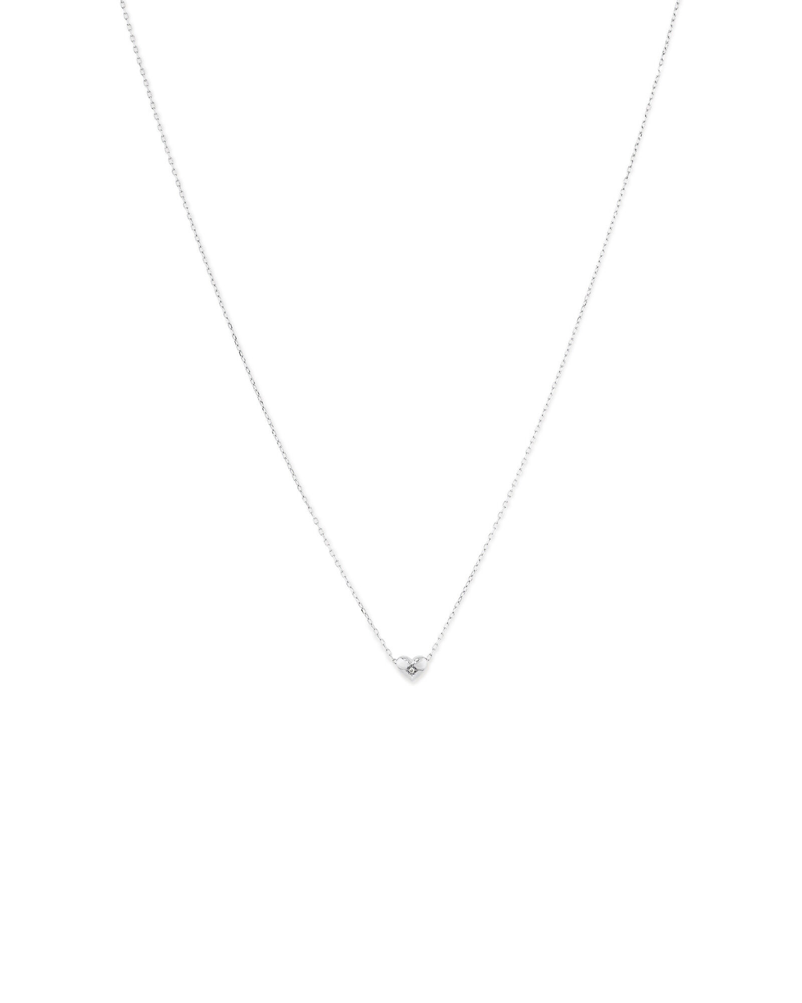 Mini Heart Necklace with .004TW of Diamonds in Silver