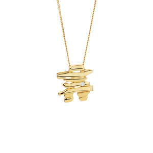 Inukshuk Pendant with Diamonds in 10kt Yellow Gold