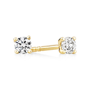 Stud Earrings with 0.15 Carat TW of Diamonds in 10ct Yellow Gold