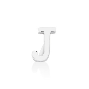 J Initial Single Stud Earring in Sterling Silver