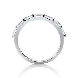 Rectangle Fashion Ring with Cubic Zirconia in Sterling Silver
