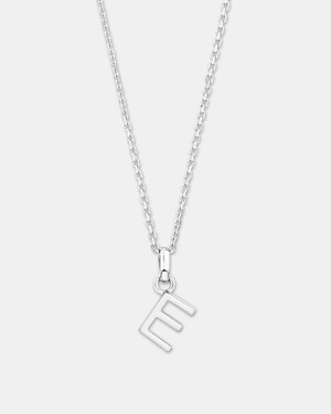 "E" Initial Pendant in Sterling Silver