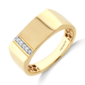 Men's Ring with 0.05 Carat TW of Diamonds In 10kt Yellow Gold