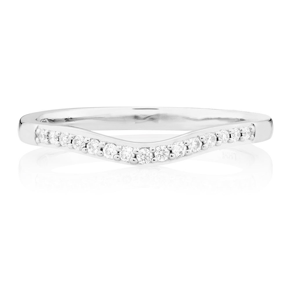 Wedding Band with 0.10 Carat TW of Diamonds in 18kt White Gold