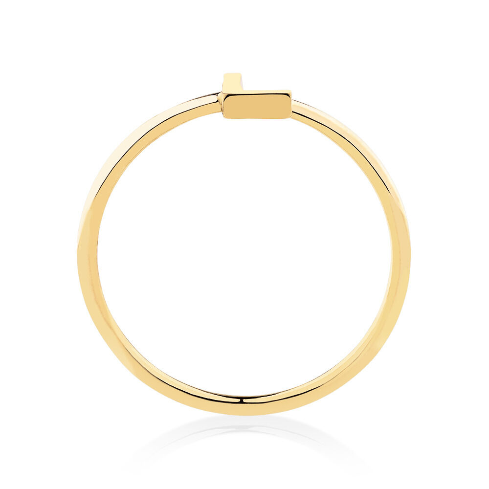 L Initial Ring in 10kt Yellow Gold