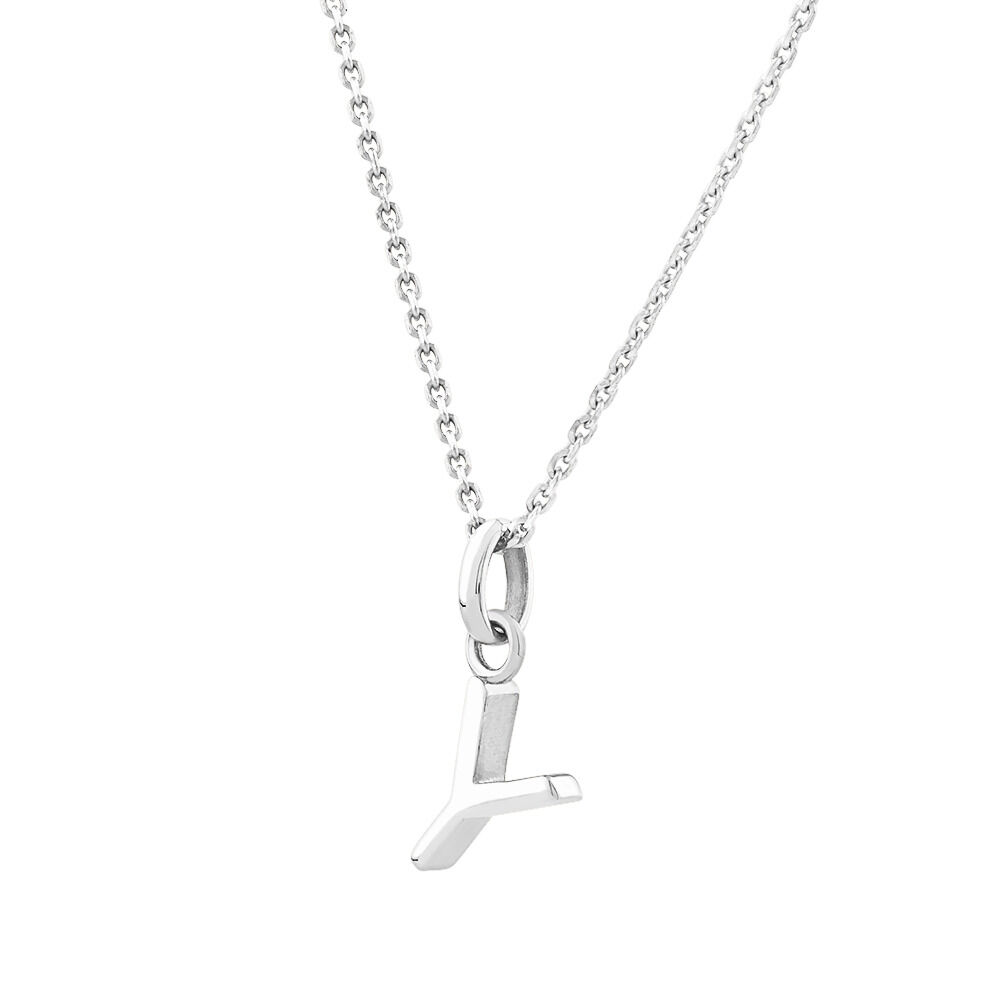 "Y" Initial Pendant in Sterling Silver