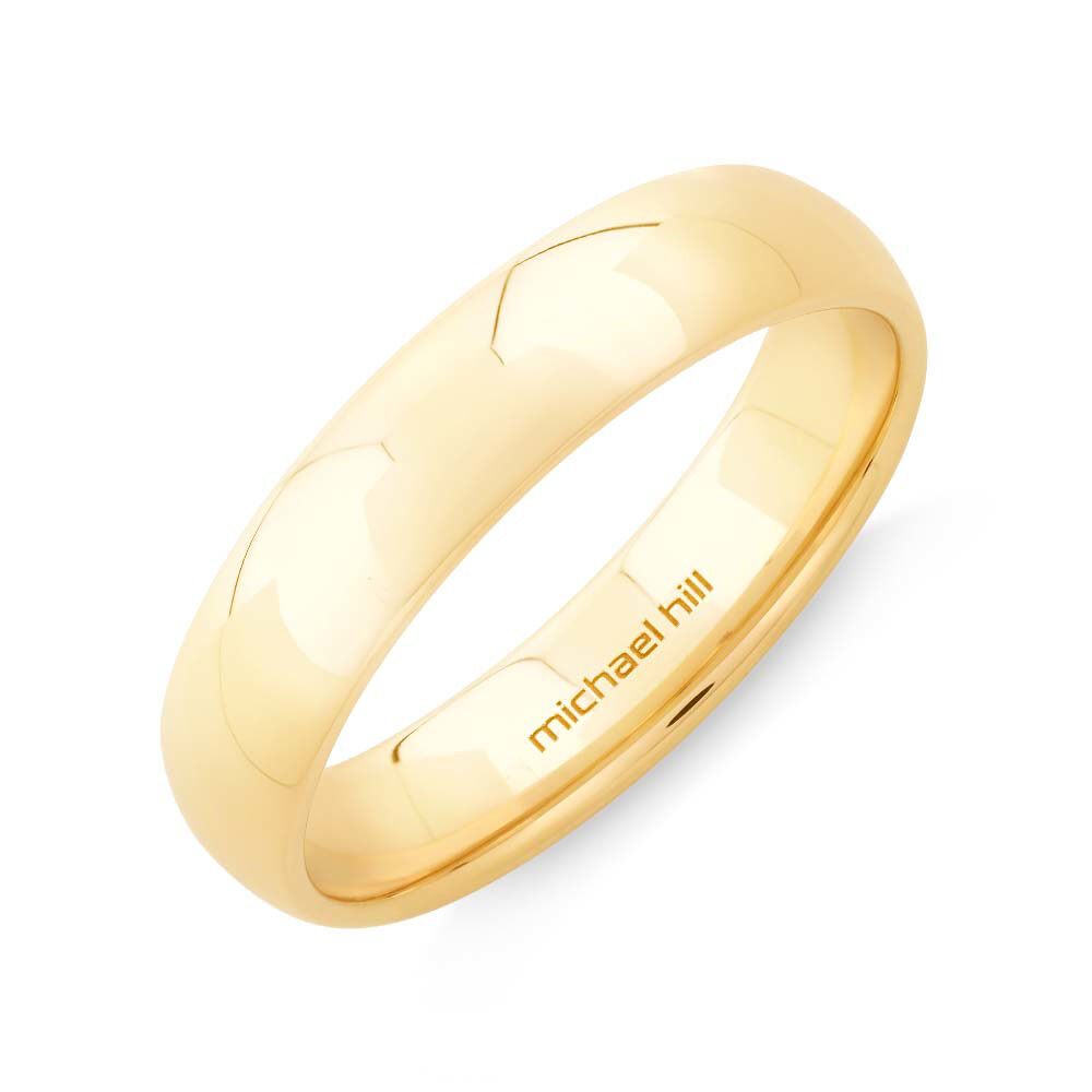 5mm High Domed Wedding Band in 10kt Yellow Gold