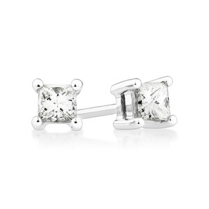 Stud Earrings with 0.33 Carat TW of Diamonds in 10kt White Gold
