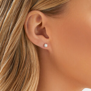 Stud Earrings with 1 Carat TW of Diamonds in 14kt White Gold