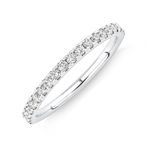 Wedding Band with 0.34 Carat TW of Diamonds in 14kt White Gold