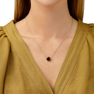 Necklace with Smokey Quartz in Sterling Silver and 10kt Yellow Gold