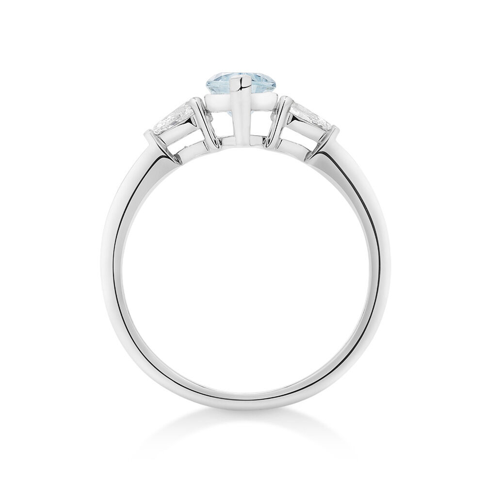 Aquamarine Marquise Ring with 0.26 Carat TW of Diamonds in 14kt White Gold
