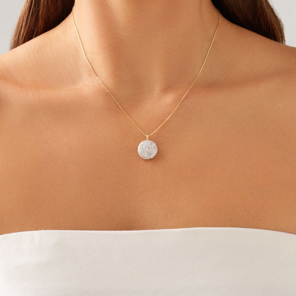 Stardust Pendant with 1.26TW of Diamonds in 10kt Yellow Gold and Rhodium