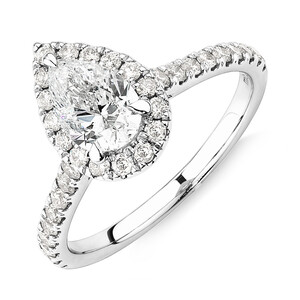 Ring with 0.90 Carat TW of Diamonds in 14kt White Gold
