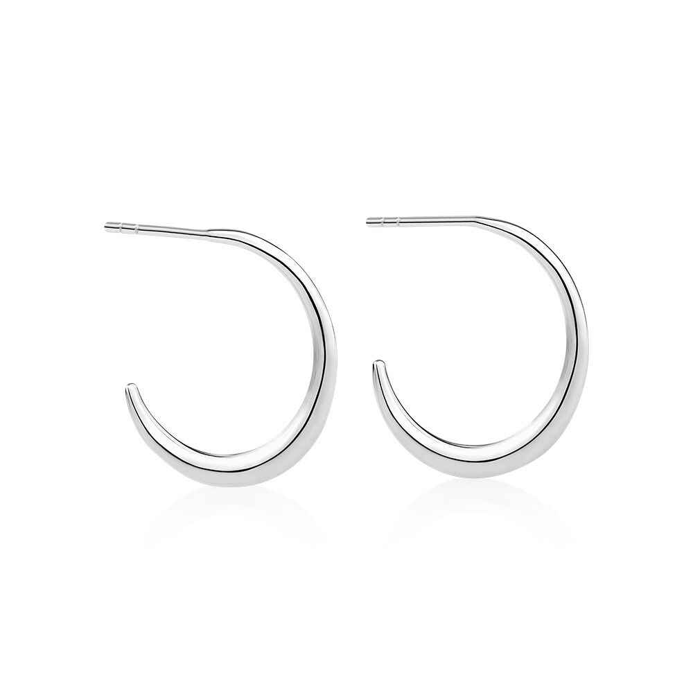 25mm Dome Hoop Earrings in Sterling Silver