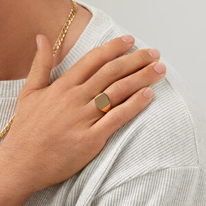 Men's Signet Ring in 10kt Yellow Gold