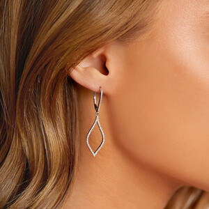 Teardrop Earrings with 0.50 Carat TW of Diamonds in Sterling Silver