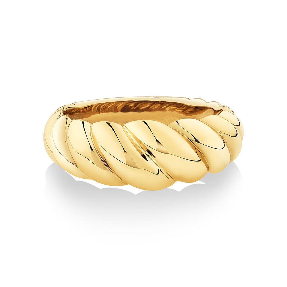Wide Croissant Ring in 10kt Yellow Gold