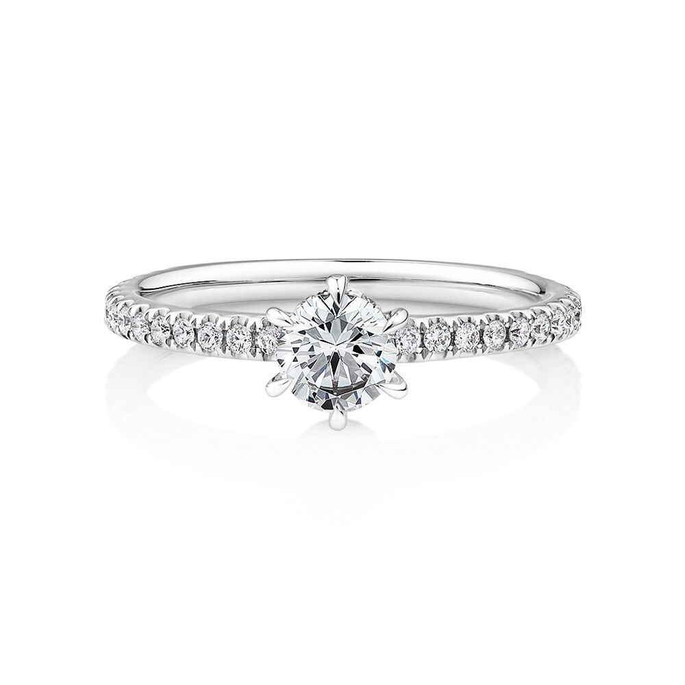 Sir Michael Hill Designer Engagement Ring with 0.70 Carat TW of Diamonds in 18kt White Gold